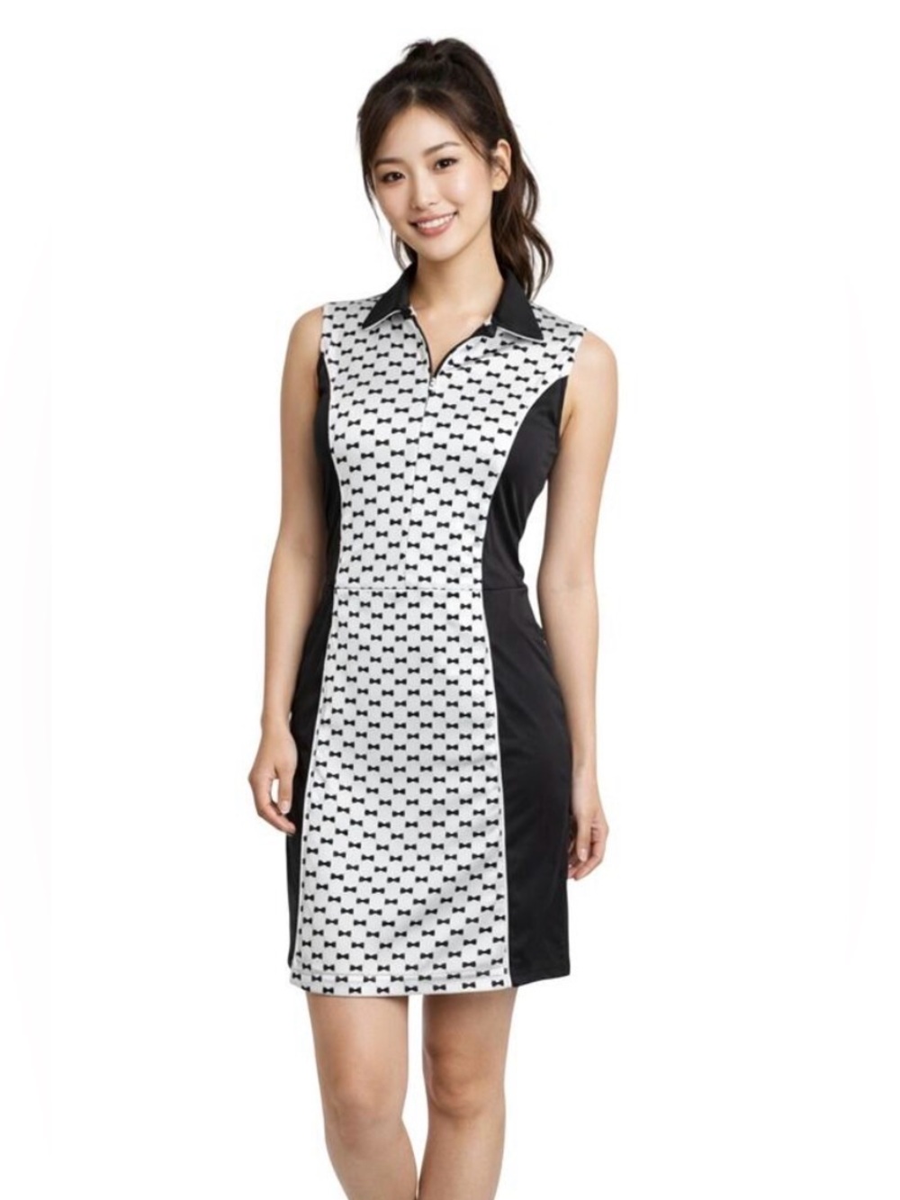 Catherine Wingate Black Tie Athletic Dress with Shorts